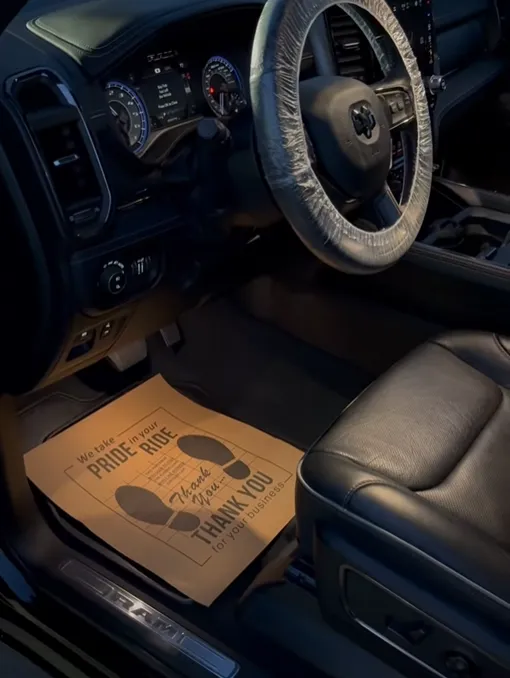 Interior of a car after being detailed